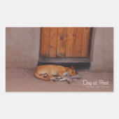 Sticker Rectangulaire Chien au repos (Devant)