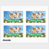 Sticker Rectangulaire Chien avec Dandelion (Feuille)