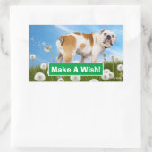 Sticker Rectangulaire Chien avec Dandelion (Sac)