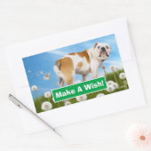 Sticker Rectangulaire Chien avec Dandelion (Enveloppe)
