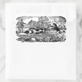 Sticker Rectangulaire Chien courant art animal antique illustration vict (Sac)