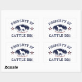 Sticker Rectangulaire Chien de bétail (Feuille)