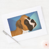 Sticker Rectangulaire Chien de boîte Brown peint numérique sur Arrière - (Enveloppe)