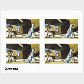 Sticker Rectangulaire Chien de l'armée (Feuille)