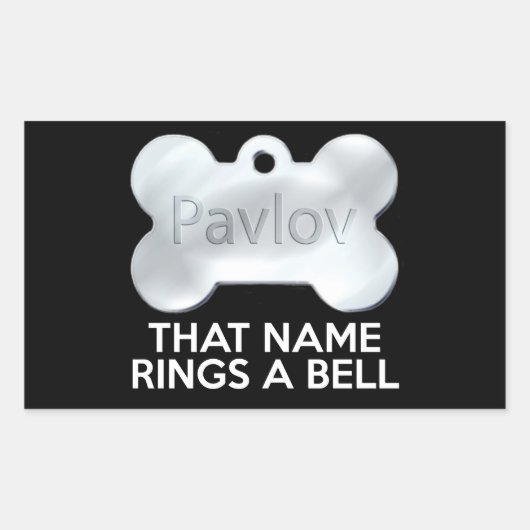 STICKER RECTANGULAIRE CHIEN DE PAVLOV (Devant)