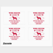 Sticker Rectangulaire Chien de race Sibérienne Husky conception (Feuille)