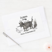 Sticker Rectangulaire Chien Demon Vintage Funny migre (Enveloppe)