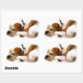 Sticker Rectangulaire Chien descendant (Feuille)