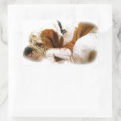 Sticker Rectangulaire Chien descendant (Sac)