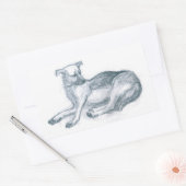 Sticker Rectangulaire Chien. Dessin au crayon. (Enveloppe)
