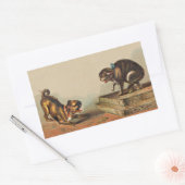 Sticker Rectangulaire Chien et Kitty en Pug merdique (Enveloppe)