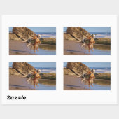 Sticker Rectangulaire chien heureux (Feuille)
