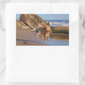 Sticker Rectangulaire chien heureux (Sac)