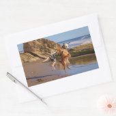 Sticker Rectangulaire chien heureux (Enveloppe)
