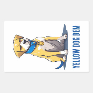 Sticker Rectangulaire Chien jaune Démocrate Politique USA Président 2024