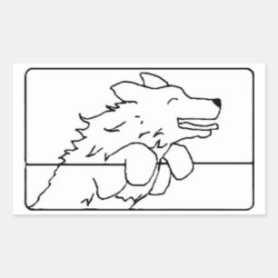Sticker Rectangulaire Chien Joy