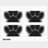 Sticker Rectangulaire Chien Paw Avec Plan (Feuille)