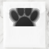Sticker Rectangulaire Chien Paw Avec Plan (Sac)
