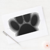 Sticker Rectangulaire Chien Paw Avec Plan (Enveloppe)