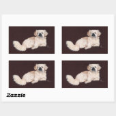 Sticker Rectangulaire Chien Pékinois Blanc (Feuille)