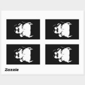 Sticker Rectangulaire Chien Pitbull en colère (Feuille)