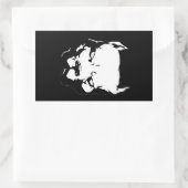 Sticker Rectangulaire Chien Pitbull en colère (Sac)