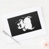 Sticker Rectangulaire Chien Pitbull en colère (Enveloppe)