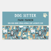 Sticker Rectangulaire Chien Sitter Chien Walker Motif de chiot (Devant)