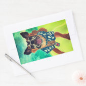 Sticker Rectangulaire Chien surf (Enveloppe)