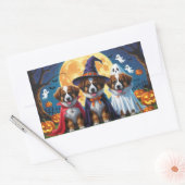 Sticker Rectangulaire Chiens bergers belges Citrouille Halloween Funny (Enveloppe)