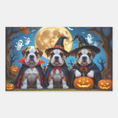 Sticker Rectangulaire Chiens Bullmastiff Citrouille Halloween Funny (Devant)