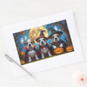 Sticker Rectangulaire Chiens Bullmastiff Citrouille Halloween Funny (Enveloppe)