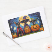 Sticker Rectangulaire Chiens d'Affenpinscher Citrouille Halloween Funny (Enveloppe)