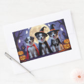 Sticker Rectangulaire Chiens de berger anatoliens Citrouille Halloween d (Enveloppe)