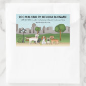 Sticker Rectangulaire Chiens De Cartoon Dans Un Parc - Chiens Services D (Sac)