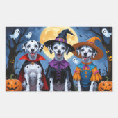 Sticker Rectangulaire Chiens de Dalmatie Citrouille Halloween drôle (Devant)