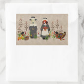 Sticker Rectangulaire Chiens de Thanksgiving (Sac)