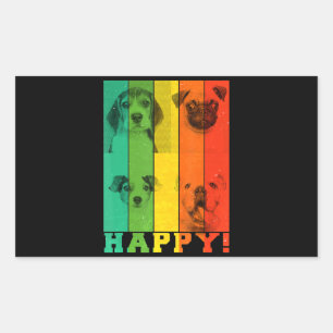 Sticker Rectangulaire Chiens Me Rendre Joyeux Beagle Chien Maman Papa Ca