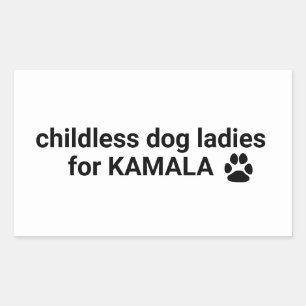 Sticker Rectangulaire Chiens sans enfants dames pour Kamala plaisir chie