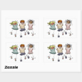 Sticker Rectangulaire Chiffre de bâton pour enfants (Feuille)