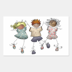 Sticker Rectangulaire Chiffre de bâton pour enfants