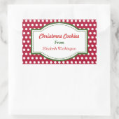 Sticker Rectangulaire Chiffre de Noël de Noël de points rouges Cookie Ba (Sac)