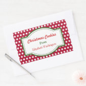 Sticker Rectangulaire Chiffre de Noël de Noël de points rouges Cookie Ba (Enveloppe)