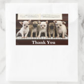 Sticker Rectangulaire Chihuahua Chiens de chiots Mercis ( Chewawa Chiwaw (Sac)