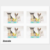 Sticker Rectangulaire Chihuahua du printemps (Feuille)