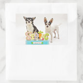 Sticker Rectangulaire Chihuahua du printemps (Sac)
