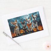 Sticker Rectangulaire Chihuahua Halloween Éffrayant (Enveloppe)