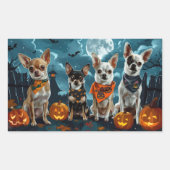 Sticker Rectangulaire Chihuahua Halloween Épouvantable (Devant)