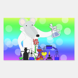 STICKER RECTANGULAIRE CHIMIE LAB RAT