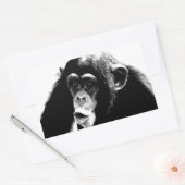 Sticker Rectangulaire Chimpanzé noir blanc (Enveloppe)